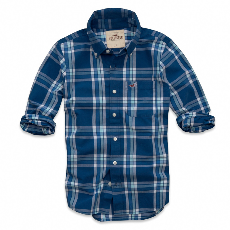 Hollister Hombres Pura Algodón Camisa HCO4528
